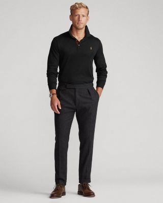 Classic Fit Soft Cotton Long-Sleeve Polo Shirt