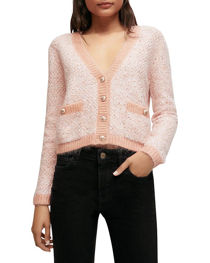 Maje Missionv Sequined Cropped Cardigan | Bloomingdale's