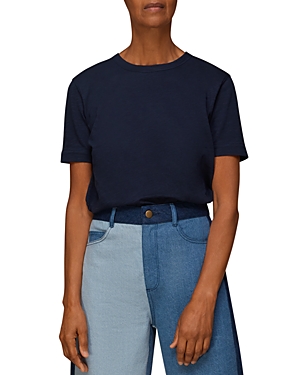 Whistles Emily Ultimate Cotton Tee In Navy