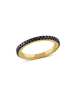 Bloomingdale's Black Diamond Diamond Eternity Band In 14k Yellow Gold, 0.35 Ct. T.w. - 100% Exclusive In Black/gold