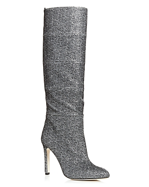 Sjp By Sarah Jessica Parker Women's Exclusory Glitter High Heel Boots In Silver Gli