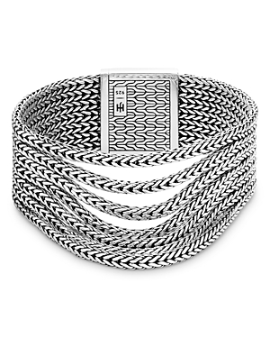 John Hardy Sterling Silver Classic Chain Multi-row Bracelet In Silver