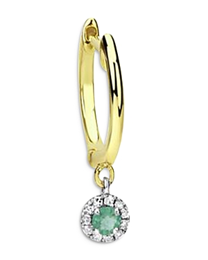 Meira T 14k Yellow Gold Emerald & Diamond Drop Hoop Earring In Green/gold