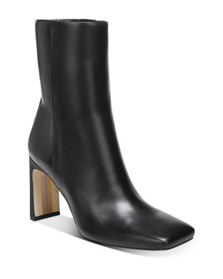 black leather booties square toe