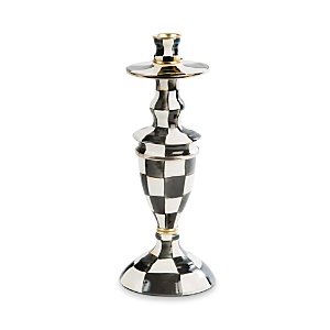 Mackenzie-childs Mackenzie Childs Courtly Check Medium Enameled Steel Candleholder In Neutral