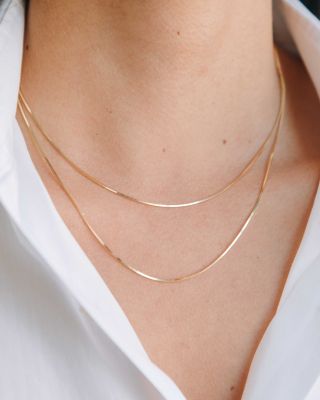 14K Yellow Gold Collar Necklace, 16"