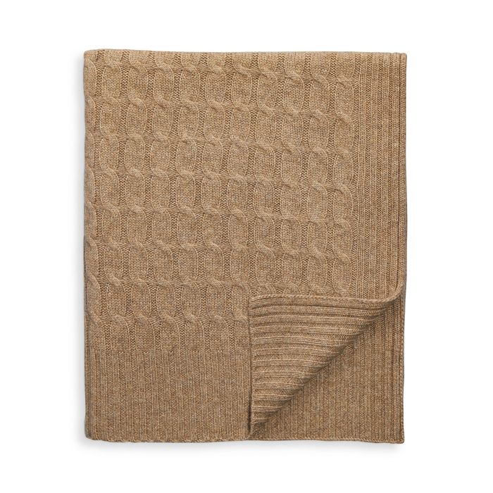 Sofia Cashmere Cable Knit Throw Bloomingdale's
