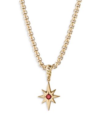 Cable Collectibles&reg; North Star Birthstone Charm in 18K Yellow Gold with Garnet