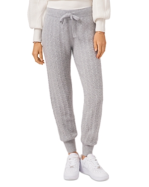 1.state Cable Knit Jogger Pants In Silver Heather