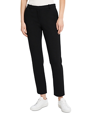 Theory Double Knit Jersey Slouchy Jogger Pants In Black/navy