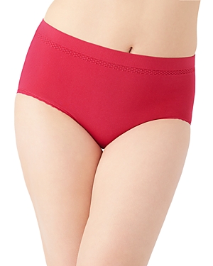Wacoal B.smooth Lace Seamless High-cut Briefs In Persian Red