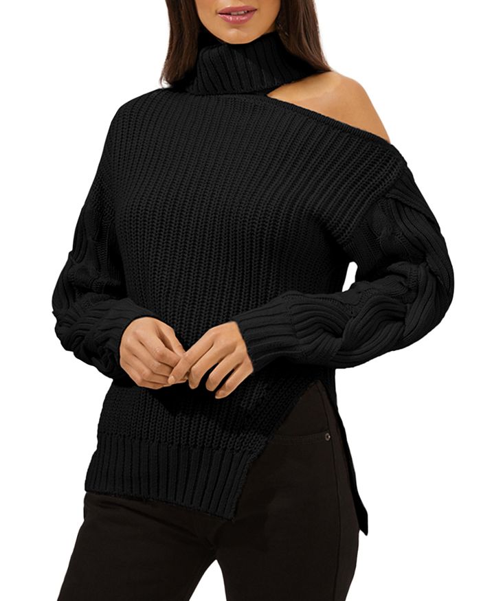 Shoulder cutout sweater top
