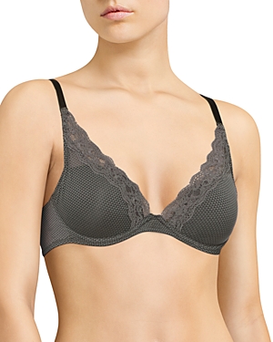 Passionata By Chantelle Brooklyn Plunge Lace T-shirt Bra In Shadow