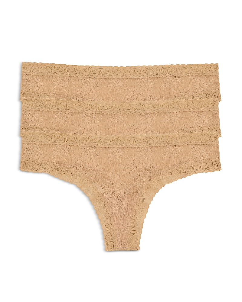 Natori Women's 3-pk. Escape Mesh Thong Underwear In Cafe