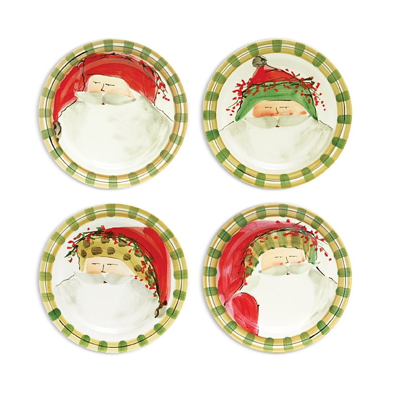 Vietri Old St. Nick 2021 4 Piece Assorted Round Salad Plates In Multi