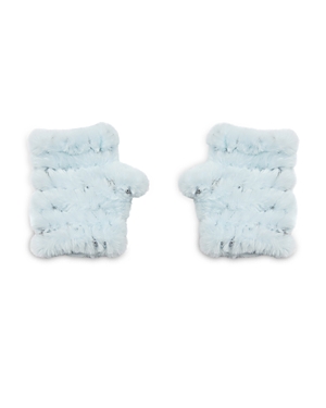 Jocelyn Mandy Faux Fur Fingerless Mittens In Blue