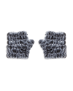 Jocelyn Snowtop Faux Fur Knitted Mandy Mittens In Gray