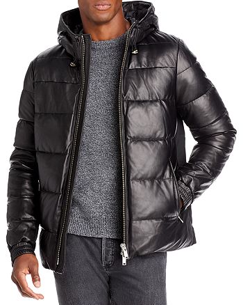 Moose Knuckles Keg River Slim Fit Leather Puffer Jacket | Bloomingdale's