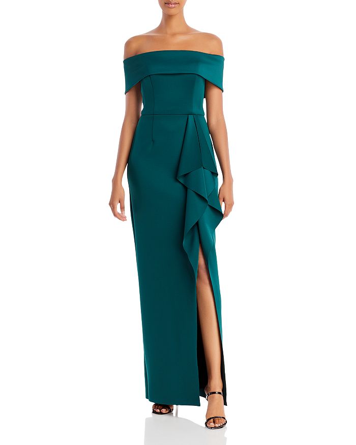 Aqua off the shoulder hotsell gown