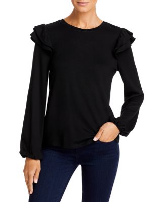 black ruffle sweatshirt