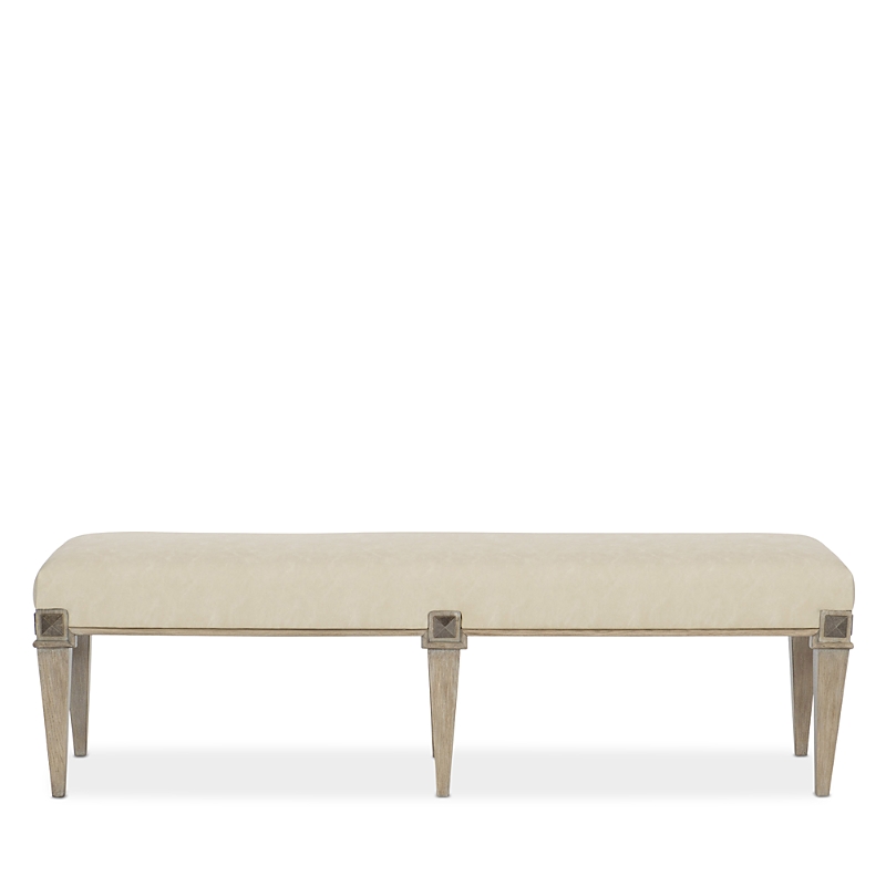 Bernhardt Santa Barbara Bench In Sandstone/vintage Nickel
