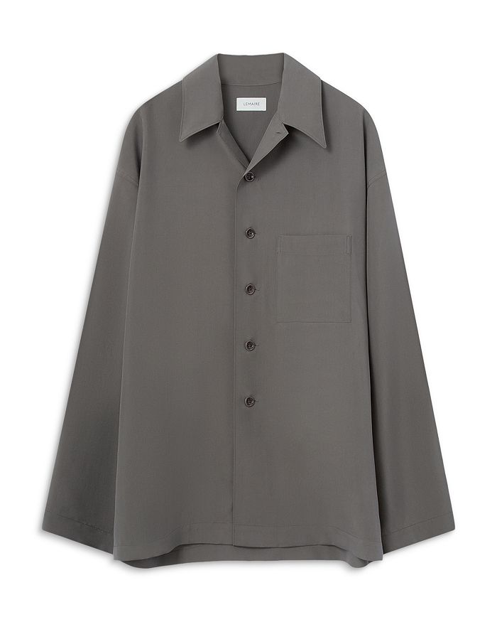 Lemaire Pyjama Silk Solid Relaxed Fit Button Down Shirt