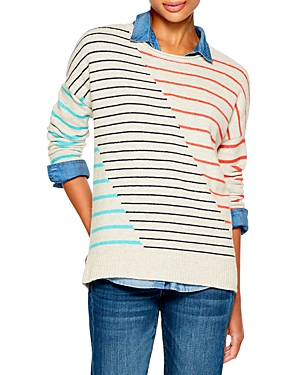 NIC AND ZOE NIC+ZOE COZY UP STRIPED SWEATER,H211104