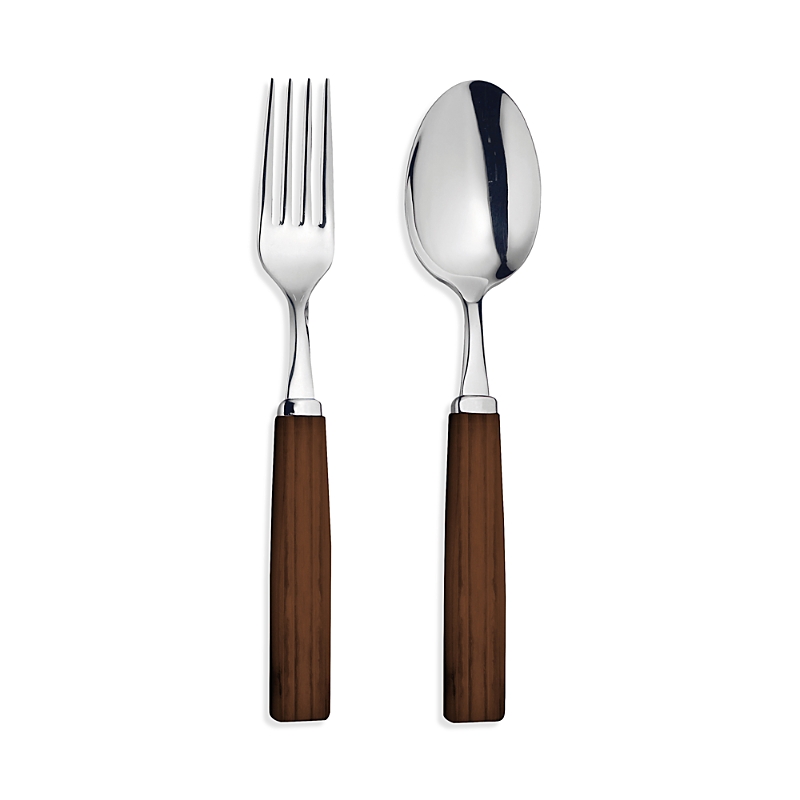 Broggi Vista Alegre Dakar Acacia Serving Fork & Serving Spoon Set In Brown