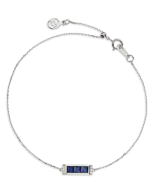 Bloomingdale's Blue Sapphire & Diamond Accent Chain Bracelet in 14K White Gold - 100% Exclusive