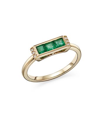 Bloomingdale's - Emerald & Diamond Accent Stacking Band in 14K Yellow Gold - 100% Exclusive