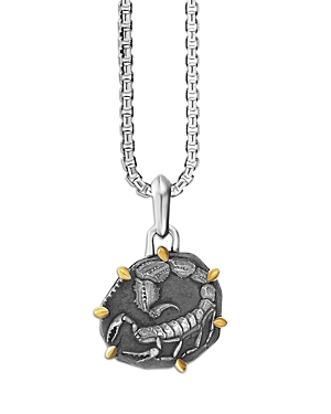 David Yurman Sterling Silver & 18k Yellow Gold Zodiac Scorpio Amulet Enhancer In Scorpio
