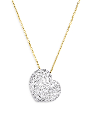 Malka Fluorescent Diamond Heart Xo Pendant Necklace in 18K White & Yellow Gold, 1.84 ct. t.w. - 100% Exclusive