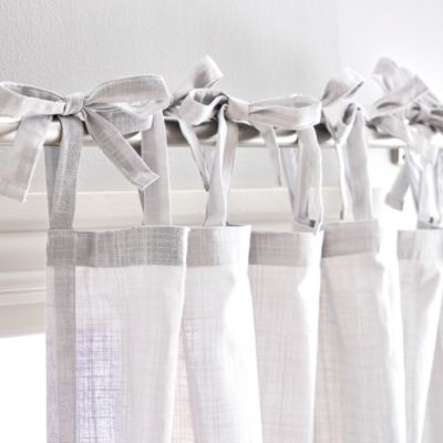 Cotton Sheer 95" x 50" Tie Tab Window Panel, Pair
