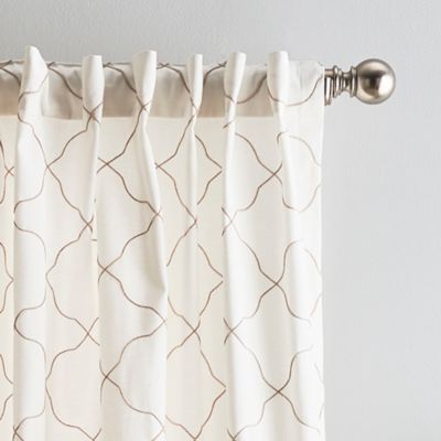 Mallorca Embroidery Back Tab Window Panel, Pair