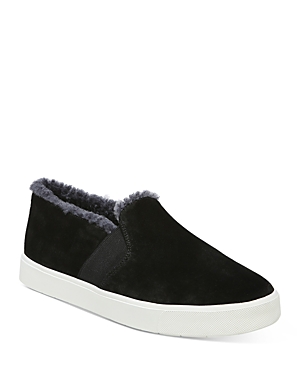 Vince Blair 5 Snake-effect Leather Slip-on Sneakers In Black