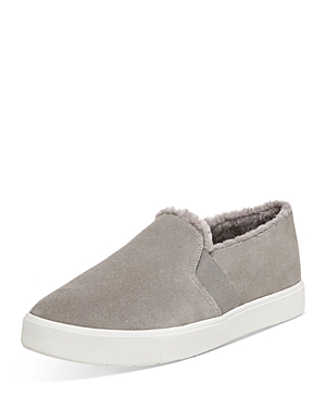 Vince Women's Blair Shearling Slip On Sneakers In Dkbran