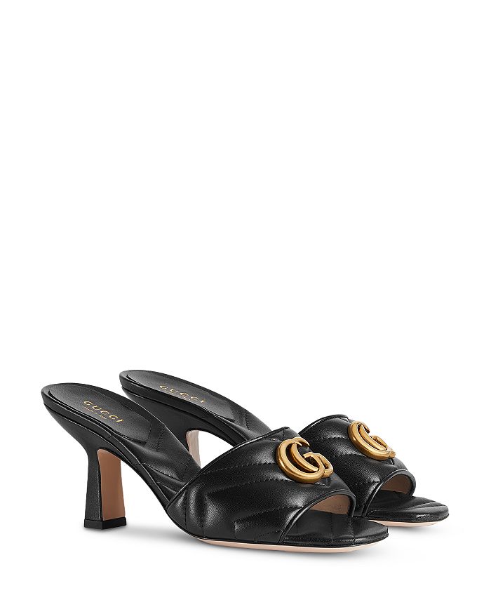 Gucci Women’s Double G High Heel Slide Sandals | Bloomingdale's