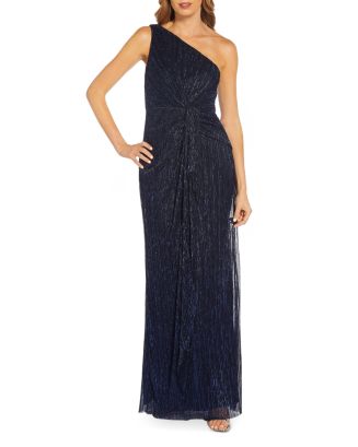Adrianna Papell Stardust Pleated One Shoulder Gown | Bloomingdale's