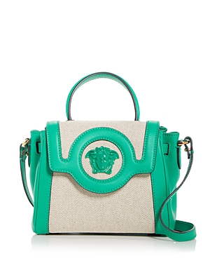 Versace La Medusa Top Handle Bag In Rope Bright Green