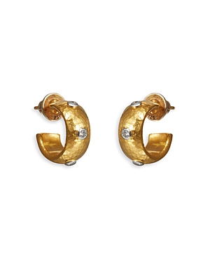 Gurhan 24k Yellow Gold Hoopla Diamond Huggie Hoop Earrings