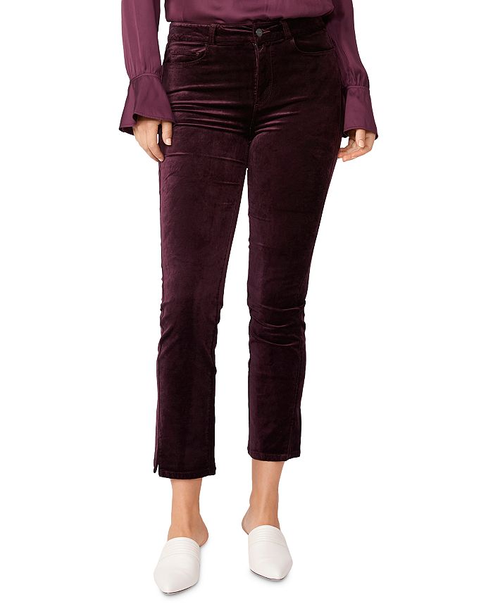 PAIGE Cindy Twisted Seam Velvet Pants | Bloomingdale's