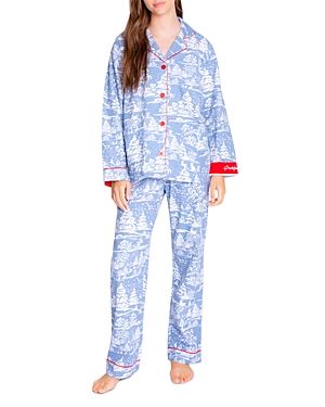 PJ SALVAGE PRINTED COTTON FLANNEL PAJAMA SET,RAFLPJ