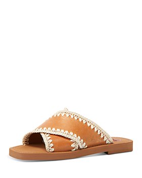 Chloé - Women's Woody Square Toe Crossover Slide Sandals 