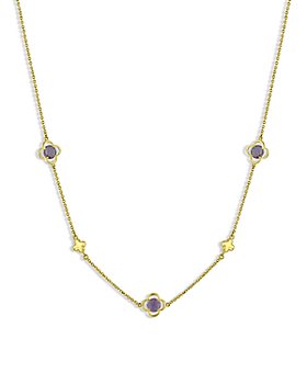 Bloomingdale's Diamond & Sapphire Glass Clover Pendant Necklace in