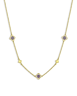 Bloomingdale's Amethyst Clover Statement Necklace In 14k Yellow Gold, 16-18 - 100% Exclusive In Purple/gold