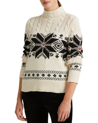 Ralph Lauren Printed Cable Knit Sweater | Bloomingdale's