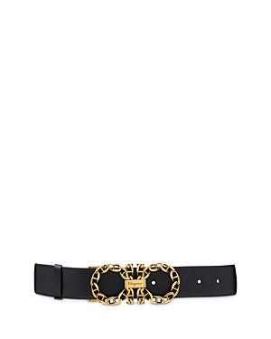 Ferragamo Gancini Buckle Leather Belt In Nero