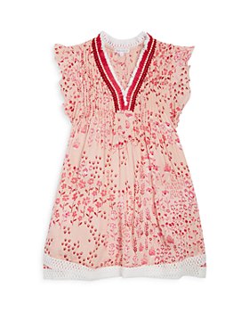Poupette St. Barth - Girls' Floral Flutter Sleeve Mini Dress - Little Kid, Big Kid