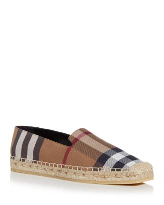 Vintage check and leather hot sale espadrilles