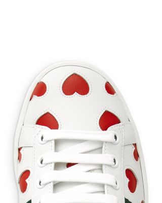 Gucci Women's Ace Heart Detail Lace Up Sneakers | Bloomingdale's